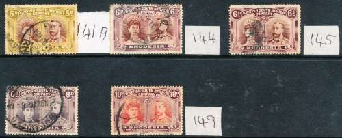 1910 -  RHODESIA BSAC   DOUBLE HEADS  GALORE -   62  ITEMS  IN  TOTAL  -   MANY SCANS BELOW