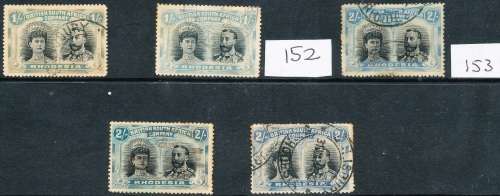 1910 -  RHODESIA BSAC   DOUBLE HEADS  GALORE -   62  ITEMS  IN  TOTAL  -   MANY SCANS BELOW
