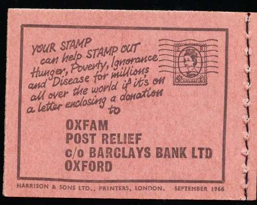 GB - QE   1966 -  6 SHILLING  COMPLETE  BOOKLET  - FINE MINT ITEM   R1400+