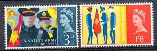 GB   1965   -  QE  Anniversary of the Salvation Army   PHOSPHOR  SET  - FINE MINT