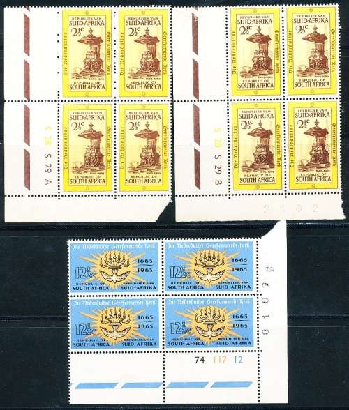 RSA  -  1965 -    Dutch Reformed Church  in South Africa  CONTROL BLOCKS   -   MINT
