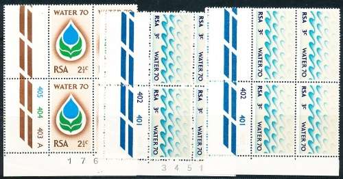 RSA  -  1970 -  Water 70 Campaign   CONTROL BLOCKS   -    MINT