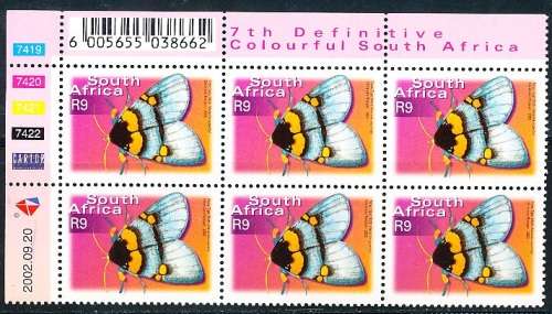 RSA -  2002  -  ADDITIONAL VALUE  R9  CONTROL BLOCK  -   FINE  MINT