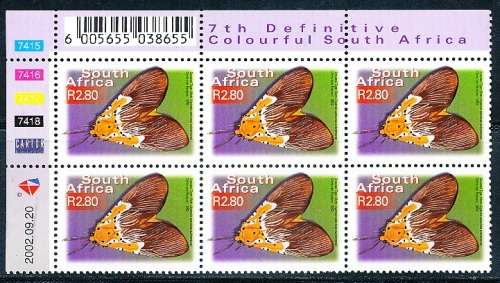 RSA -  2002  -  ADDITIONAL VALUE  R2.80  CONTROL BLOCK  -   FINE  MINT