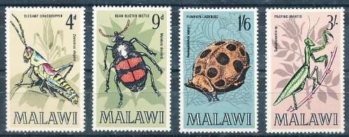 MALAWI  1970 -  Insects of Malawi -   FULL SET   -   MINT