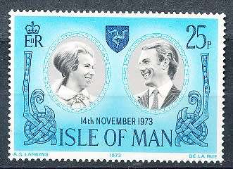 ISLE of MAN  - 1973  Princess Ann and Captain Mark Philips  -    MINT