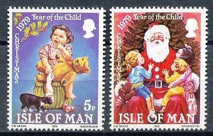 ISLE of MAN  - 1979   Christmas Stamp - Year of the Child  SET   -  FINE  MINT