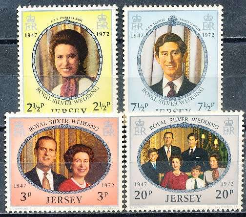 JERSEY   - 1972   Royal Silver Wedding  FULL SET  -  FINE MINT