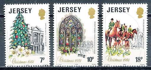 JERSEY   - 1981   Christmas stamps   FULL  SET     -  FINE  MINT