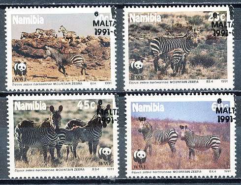 NAMIBIA   1991   -  Mountain Zebra  COMPLETE SET  -  FINE CTO USED