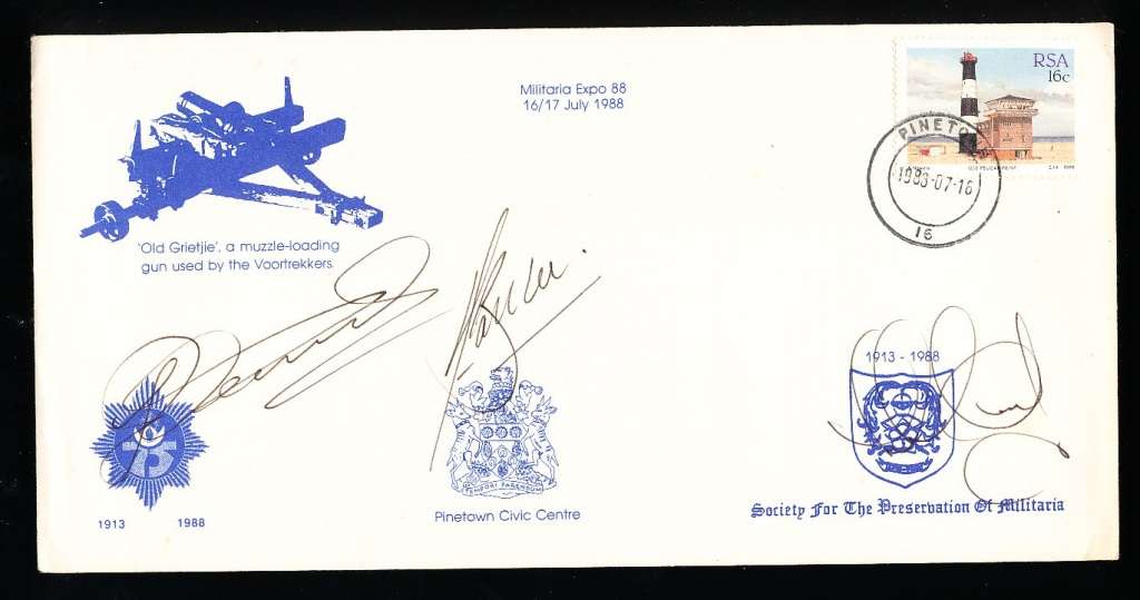 RSA   -  1988  MILITARIA EXPO   -  SIGNED  FRONT and BACK