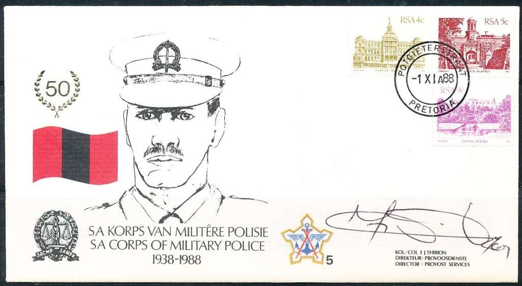 RSA  MILITARY -  SADF COVER   no 5  -  SIGNED -   FINE ITEM