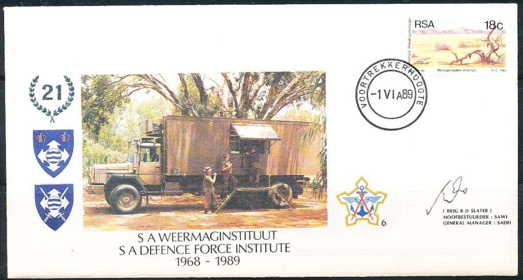 RSA  MILITARY -  SADF COVER   no 6  -  SIGNED -   FINE ITEM