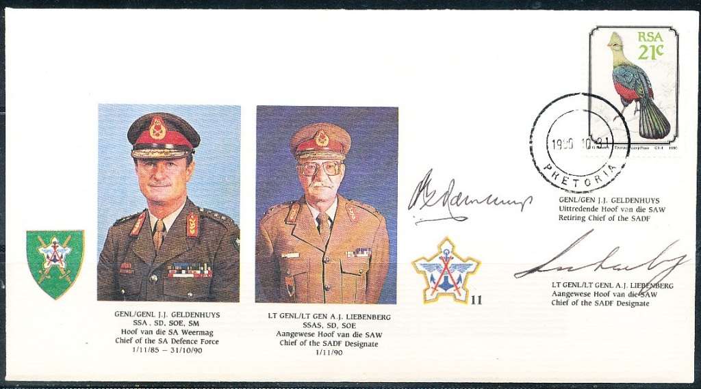 RSA  MILITARY -  SADF COVER   no 11  -  SIGNED -   FINE ITEM