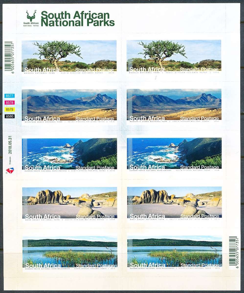 RSA 2018  -  South African National Parks  FULL SHEET   - FINE  MINT