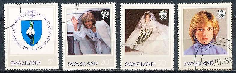SWAZILAND   1982   -   Princess Diana of Wales   FULL  SET  -    FINE   USED
