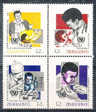 ZIMBABWE 1987  -    Child Survival Campaign -   FULL SET  -  FINE  MINT