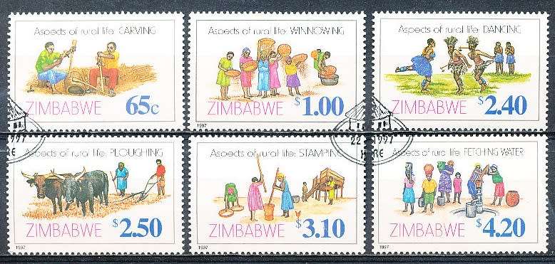 ZIMBABWE 1997  -   Rural Life  FULL  SET    -  FINE   CTO  USED