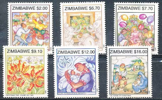 ZIMBABWE 1999  -    Christmas  FULL  SET    -  FINE    MINT
