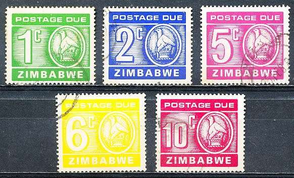 ZIMBABWE  1980  -    POSTAGE DUES  FULL  SET    -  FINE  USED