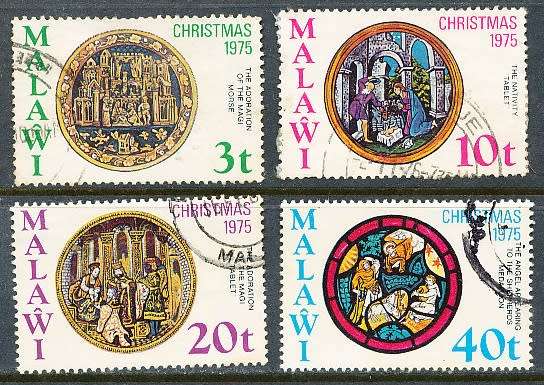 MALAWI  1975 -     Christmas - Religious Medallions   FULL  SET   -  FINE  USED