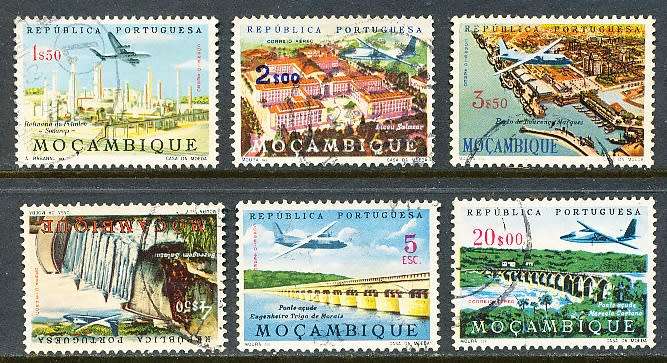 MOZAMBIQUE   - 1962  -   Airmail - Landscapes  FULL  SET   -   FINE USED
