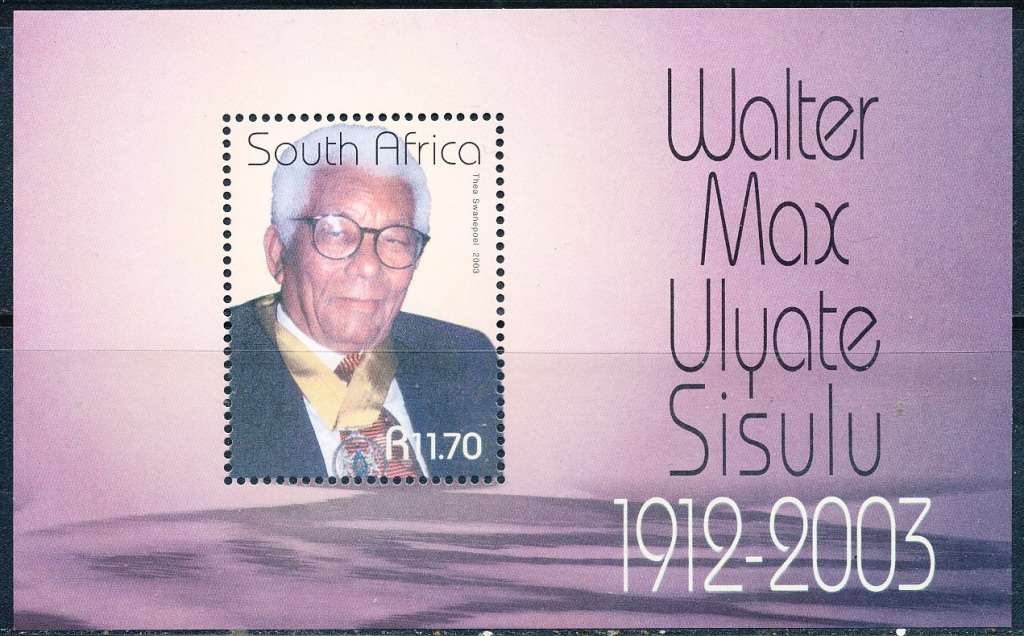 RSA  - 2003 -  Walter Max Ulyate Sisulu Commemoration-  MINI-SHEET  - FINE  MINT