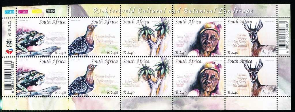 RSA  - 2010 -  Heritage Site - Richtersveld  FULL SHEET  -  FINE  MINT