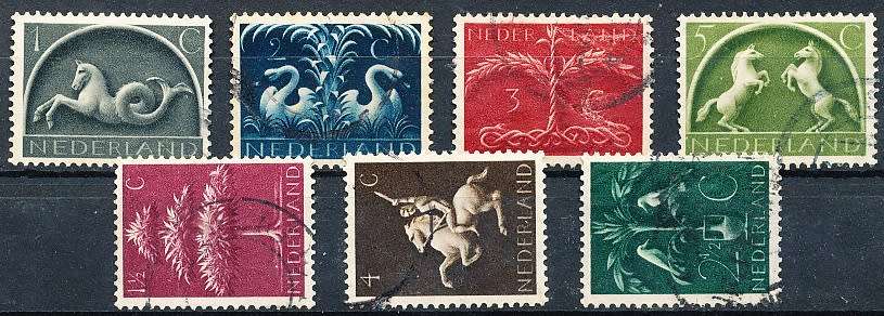 NETHERLANDS  1943  -   Germanic Symbols   FULL  SET   -  FINE USED