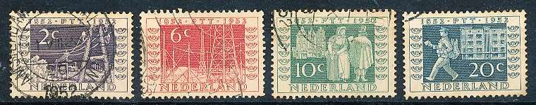 NETHERLANDS  1952  -    Anniversary of the First Dutch Stamp  FULL  SET   -  FINE  USED