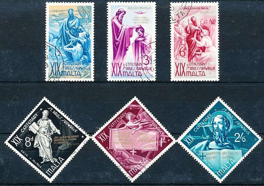 MALTA 1960  -    St. Paulus Shipwreck  FULL  SET   -   FINE USED