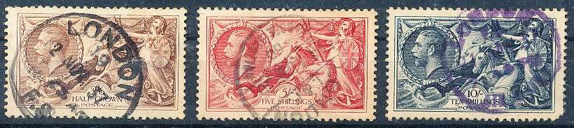 GREAT BRITAIN 1934 -  KGV   SEAHORSES  2/6  to the 10/ -   FINE USED   -  R 4700