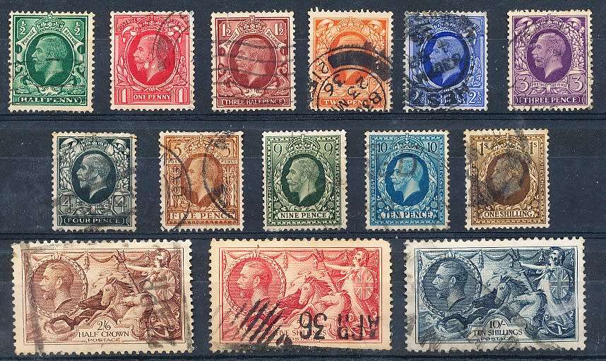 GREAT BRITAIN 1934 -  KGV   SEAHORSES SET to the 10/ -   FINE USED   +/-  R 4500