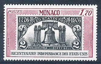 MONACO  1976   -   American Revolution SINGLE ISSUE  - FINE  MINT