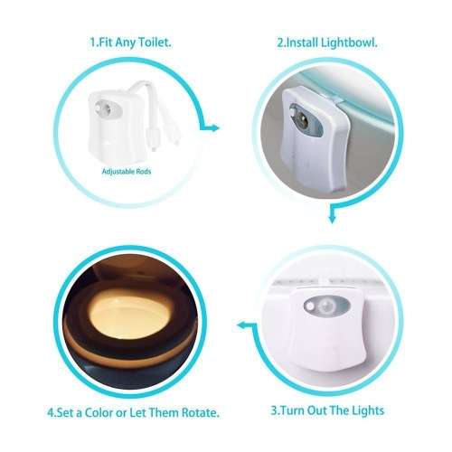 LED Toilet Nightlight with Motion Sensor ( Stock)