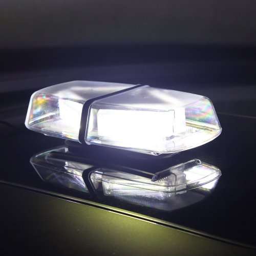 CAR STROBE LIGHT MAGNETIC ROOF MOUNT - .WHITE