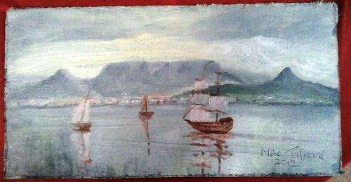 UNFRAMED MIKE TALJAARD ORIGINAL OIL PAINTING  (TABLE MOUNTAIN 1820)