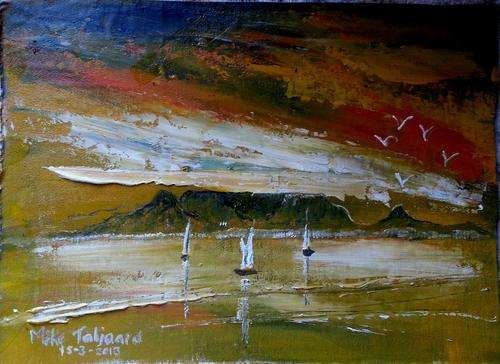 MIKE TALJAARD ORIGINAL OIL PAINTING (TABLE MOUNTAIN  2000)