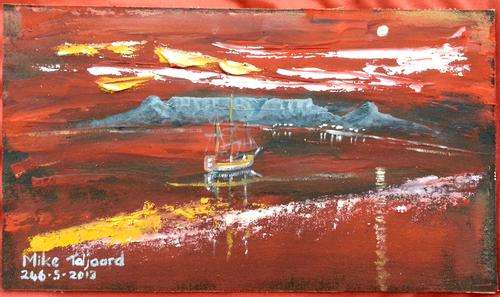 UNFRAMED MIKE TALJAARD ORIGINAL OIL PAINTING (TABLE MOUNTAIN 1820)