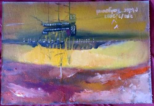 UNFRAMED MIKE TALJAARD ORIGINAL OIL PAINTING (TABLE MOUNTAIN 1820)