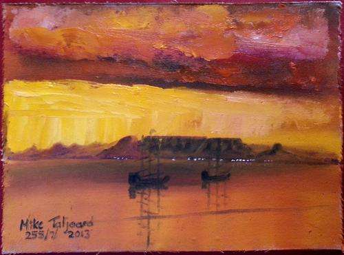 UNFRAMED MIKE TALJAARD ORIGINAL OIL PAINTING (TABLE MOUNTAIN 1720)
