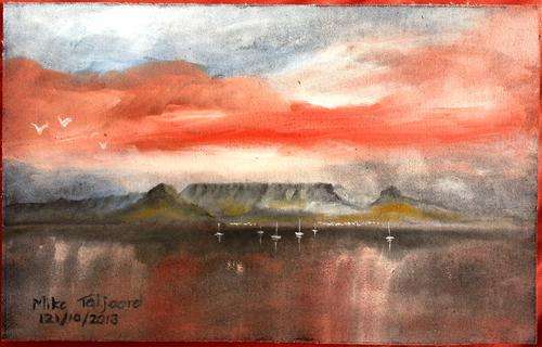 ORIGINAL OIL PAINTING MADIBA'S VIEW (TABLE MOUNTAIN)