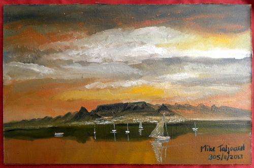MIKE TALJAARD ORIGINAL OIL PAINTING (TABLE MOUNTAIN) UNFRAMED