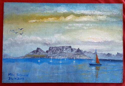 MIKE TALJAARD ORIGINAL OIL PAINTING (TABLE MOUNTAIN) UNFRAMED