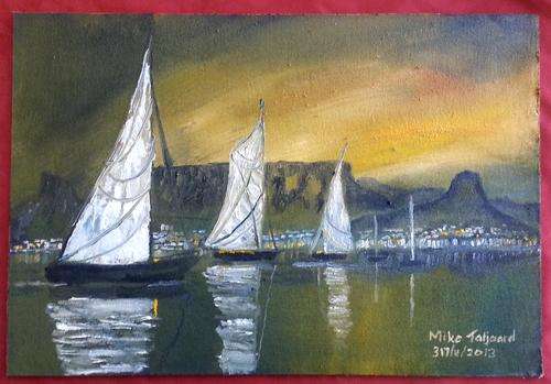 MIKE TALJAARD ORIGINAL OIL PAINTING (TABLE MOUNTAIN) UNFRAMED