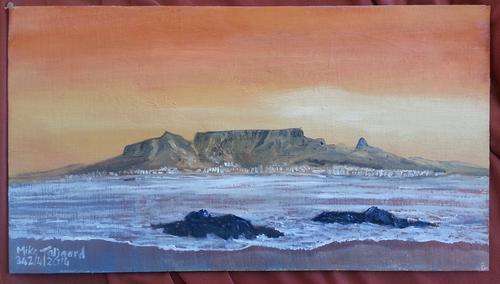 MIKE TALJAARD ORIGINAL OIL PAINTING (TABLE MOUNTAIN)