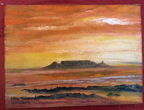 MIKE TALJAARD ORIGINAL OIL PAINTING (TABLE MOUNTAIN)