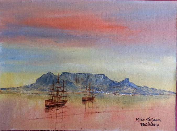 MIKE TALJAARD ORIGINAL OIL PAINTING (TABLE MOUNTAIN)
