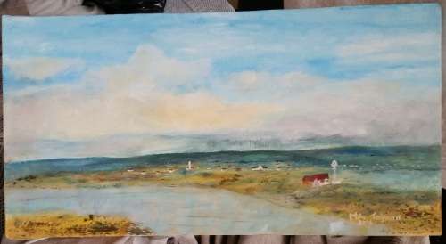 ORIGINAL OIL ON STRETCHED CANVAS BY MIKE TALJAARD [RIVERSCAPE IN THE AFTERNOON]