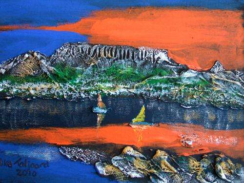 TABLE MOUNTAIN, CAPE TOWN, SOUTH AFRICA, 2 BOATS by Mike Taljaard